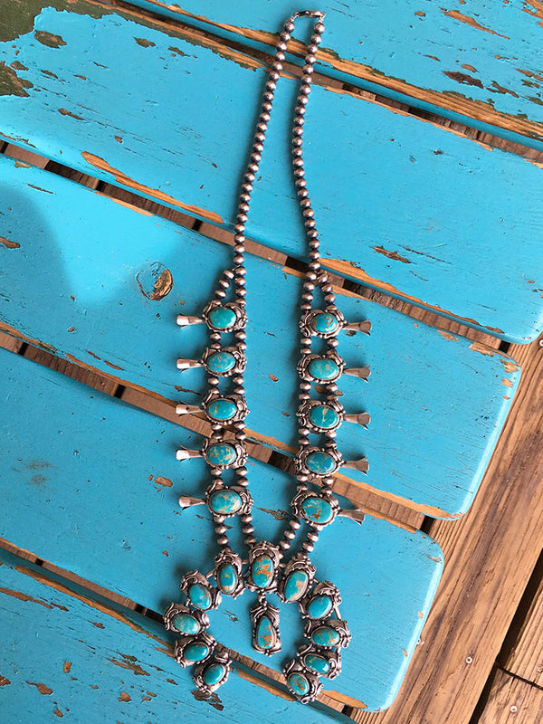 Bobby Johnson Sonoran Gold Turquoise Lariat Necklace – Silver